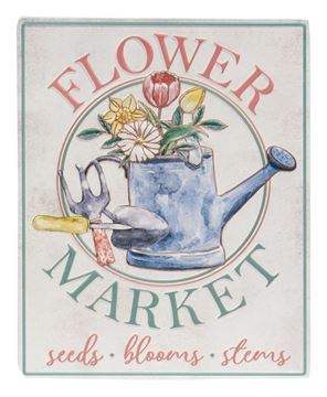 Picture of Flower Market Seeds Blooms Stems Metal Sign
