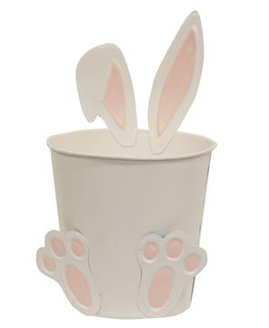 Picture of White Easter Bunny Metal Bucket