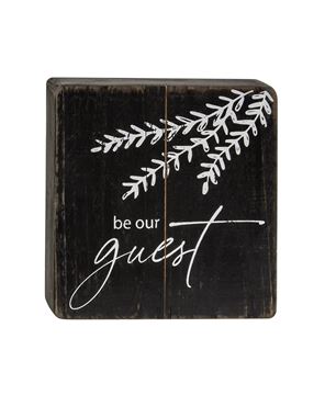 Picture of Be Our Guest Black Wooden Sign