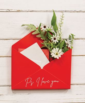 Picture of P.S. I Love You Red Metal Envelope