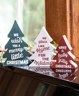 Picture of Holly Jolly Chunky Wooden Trees, 3/Set