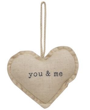 Picture of You & Me Fabric Heart Ornament, 2 Asstd.
