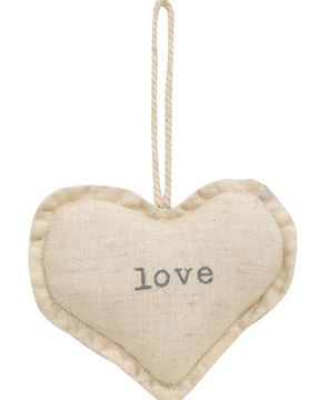 Picture of Love & Stripe Fabric Heart Ornament, 2 Asstd.