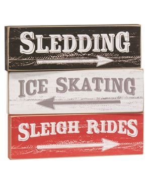 Picture of Distressed Wooden Sledding Block, 3 Asstd.