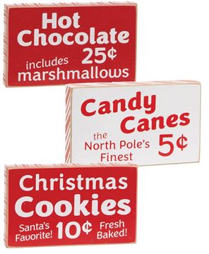 Picture of Candy Canes, Hot Chocolate or Cookies Block, 3 Asstd.