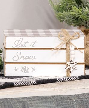 Picture of Let It Snow Wooden Book Stack