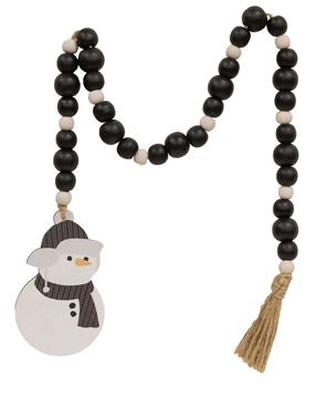 Picture of Black & White Bead Garland with Snowman