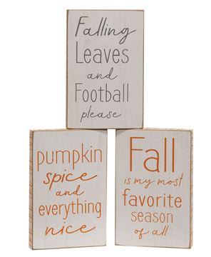Picture of Fall is My Favorite Season Distressed Wooden Block, 3 Asstd.