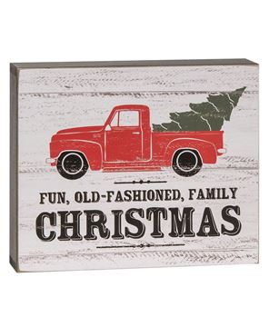 Picture of Old Fashioned Family Christmas Truck w/Tree Box Sign