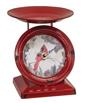 Picture of Vintage Christmas Cardinal Old Town Scale Clock
