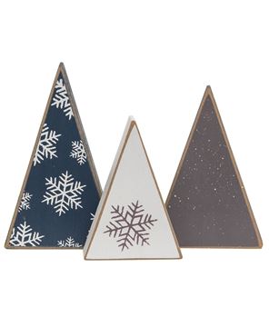 Picture of Mini Wooden Snowflake Christmas Tree Sitters, 3/Set