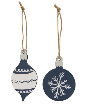 Picture of Wooden Snowflake Bulb Christmas Ornaments, 2/Set