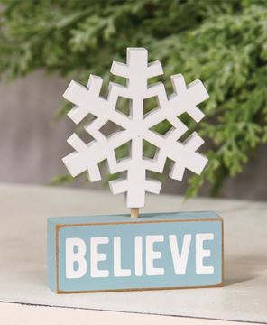 Picture of Wooden Snowflake on Believe Block
