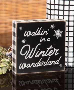 Picture of Walkin In A Winter Wonderland Buffalo Plaid Box Sign