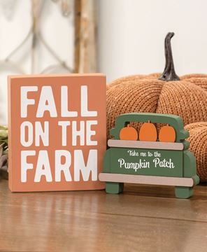 Picture of Fall on the Farm Box Sign with Pumpkin Patch Truck Sitter, 2/Set