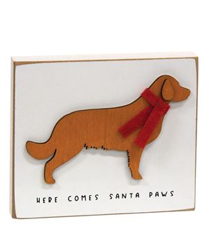 Picture of Here Comes Santa Paws Dog Block
