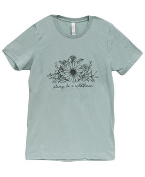 Picture of Always Be A Wildflower T-Shirt, Heather Dusty Blue XXL