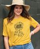 Picture of Wild and Free Sunflower T-Shirt, Heather Yellow Gold