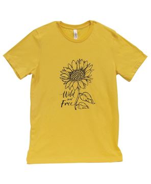 Picture of Wild and Free Sunflower T-Shirt, Heather Yellow Gold