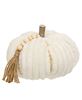 Picture of Cream Ribbed Pumpkin w/Beaded Tassel, Large