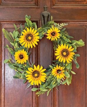 Picture of Black-Eyed Susan, Pip, & Greens Twig Wreath