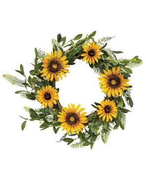 Picture of Black-Eyed Susan, Pip, & Greens Twig Wreath