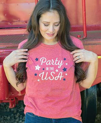 Picture of Party in the USA T-Shirt, Heather Red