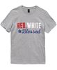 Picture of Red, White & Blessed T-Shirt, Heather Gray XXL