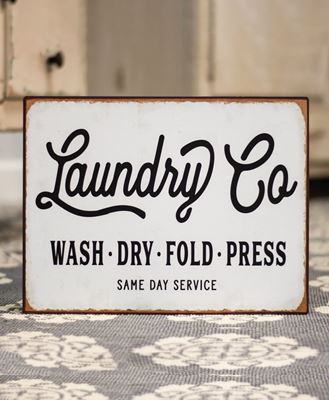 Picture of Laundry Co. Distressed Metal Sign