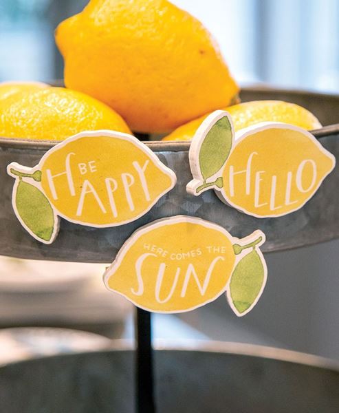 Picture of Be Happy Lemon Magnets, 3/Set