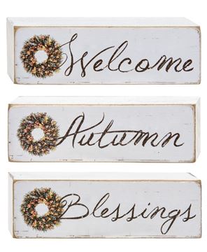 Picture of Welcome, Autumn, Blessings Block, 3 Asstd.