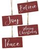 Picture of Holiday Script Red Word Ornament, 4 Asstd.