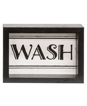 Picture of Black & White Bath Words Box Sign, 3 Asstd.