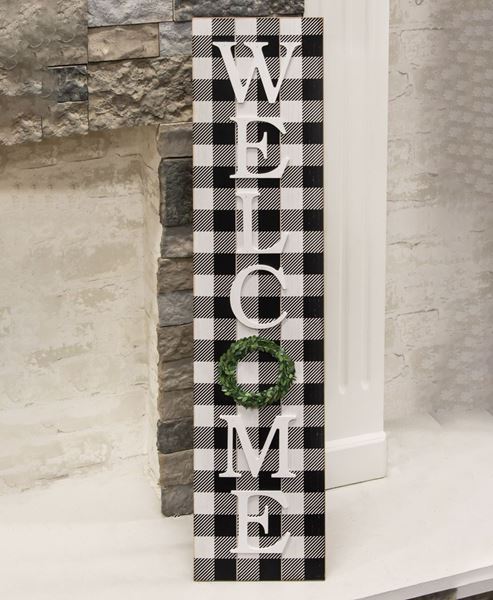 Picture of Buffalo Check Welcome Sign w/Easel