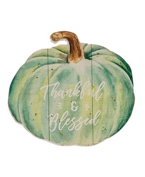 Picture of Fall Watercolor Pumpkin Wood Sign, 3 Asstd.