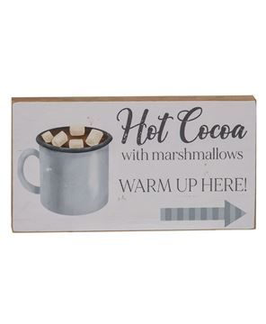 Picture of Hot Cocoa With Marshmallows Block Sign