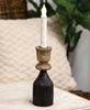 Picture of Black & Wood Taper Candle Holder, 8.25"