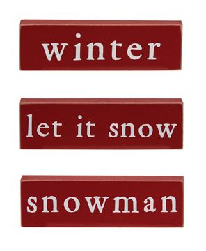 Picture of Let It Snow, Winter or Snowman Thin Mini Block, 3 Asstd.