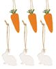 Picture of Wooden Bunny & Carrot Ornaments, 6/Set