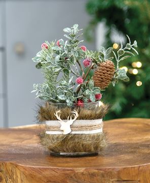 Picture of Furry Jar w/Reindeer Charm, Medium