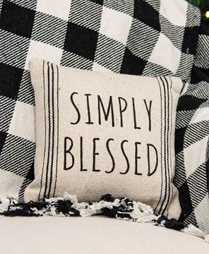 Picture of Simply Blessed Striped Natural Pillow