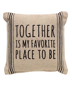 Picture of Together Is My Favorite Striped Natural Pillow