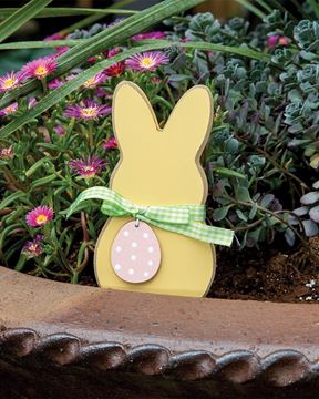 Picture of Yellow Peep Bunny Sitter w/Easter Egg Ribbon
