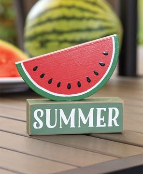 Picture of Watermelon on "Summer" Wooden Sitter