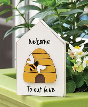 Picture of Welcome to Our Hive Wooden Block Sitter