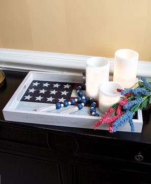 Picture of American Flag Wooden Tray