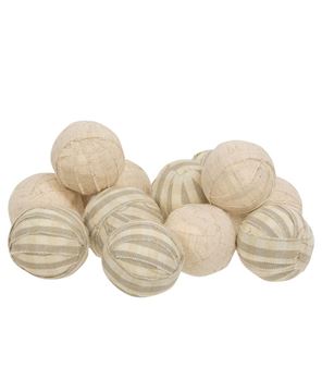 Picture of Natural Striped Rag Balls, 12/Set