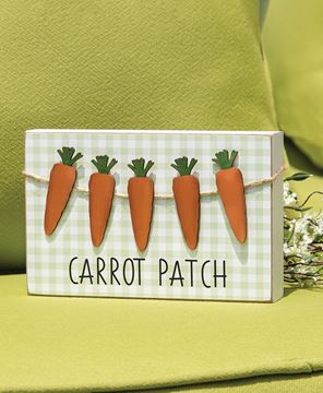 Picture of Carrot Patch Green & White Buffalo Check Box Sign