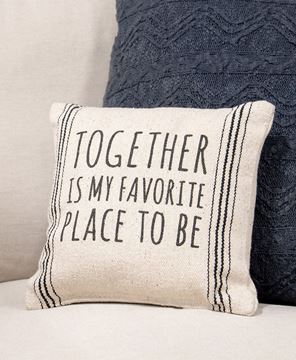 Picture of Together Is My Favorite Striped Natural Pillow
