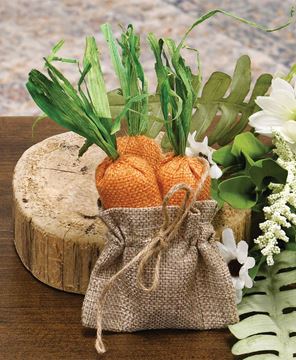Picture of Fabric Carrot in Burlap Bag, 3/Set